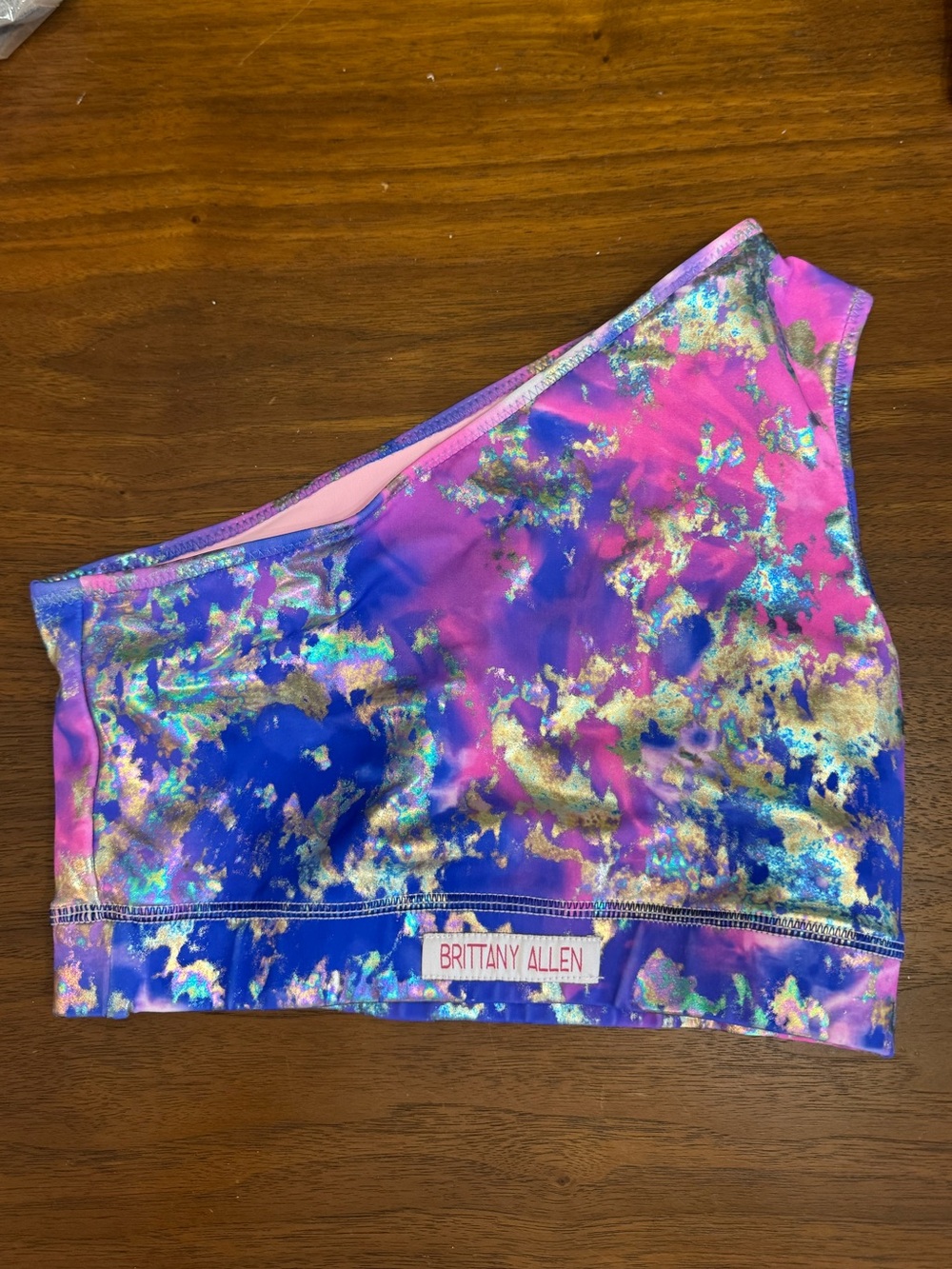 Brittany Allen One-Shoulder Sports Bra - Stella Blue - S